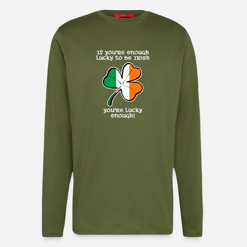 Glücklicherweise bin ich Ire. - Langarmshirt - made by SPREAD - MOSS GREEN