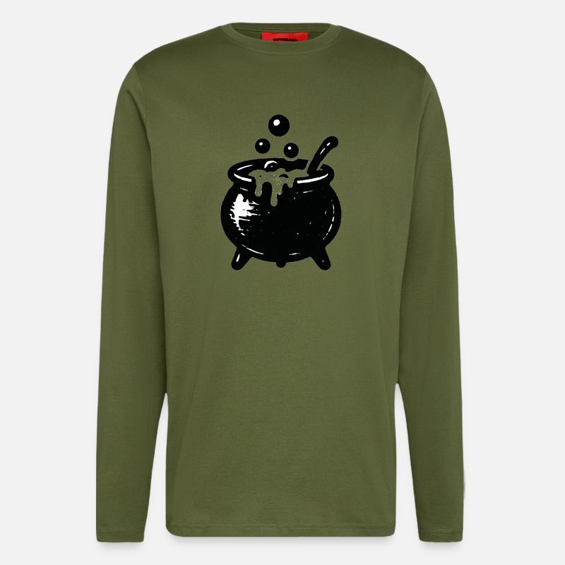 Chaudron de sorcière Bubble Magic - Manches longues bio décontracté fabriqué en UE - MOSS GREEN