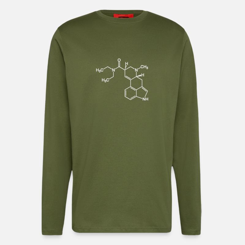acid-lsd25 molekül - Langarmshirt - made by SPREAD  - MOSS GREEN