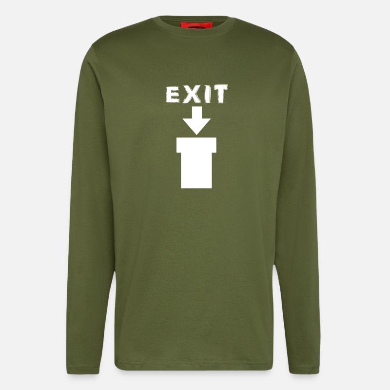 Exit Comic Retro Design - Longsleeve - made by SPREAD  - MOSS GREEN