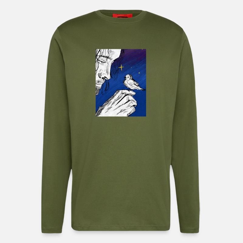 Nummer eins unter dem Mond - Langarmshirt - made by SPREAD  - MOSS GREEN