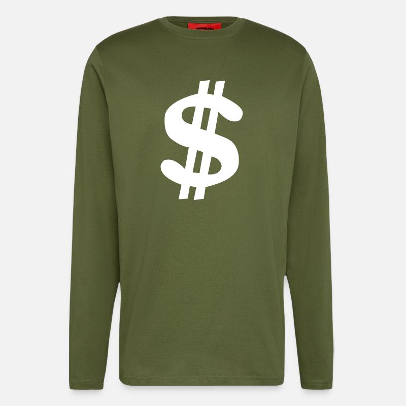 Dollarzeichen - Langarmshirt - made by SPREAD  - MOSS GREEN