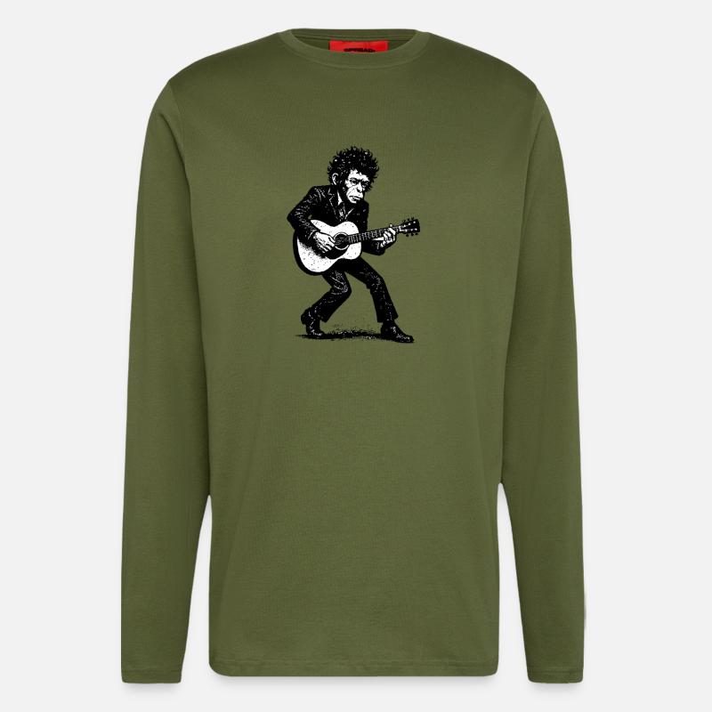 Auteur-compositeur-interprète | Le Singe Danseur - Manches longues bio décontracté fabriqué en UE - MOSS GREEN