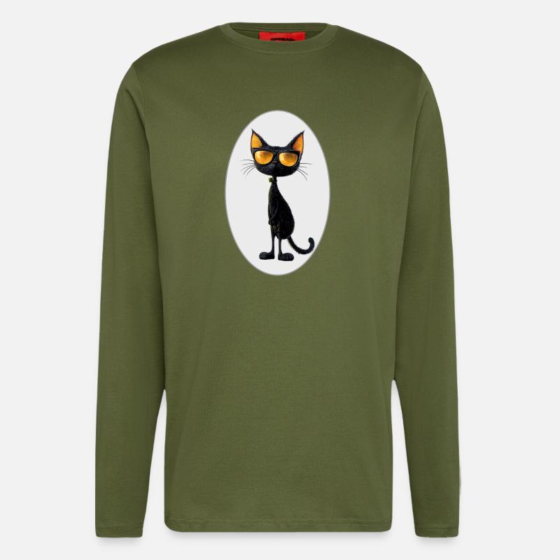 Katze - Langarmshirt - made by SPREAD  - MOSS GREEN
