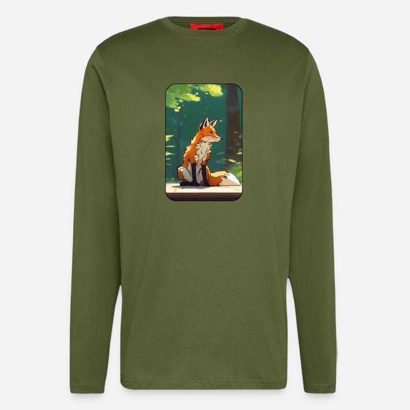 Fuchs im Wald - Langarmshirt - made by SPREAD  - MOSS GREEN