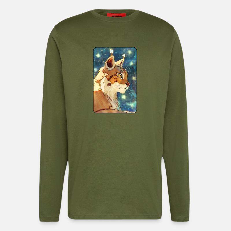 Luchs im Profil - Langarmshirt - made by SPREAD  - MOSS GREEN
