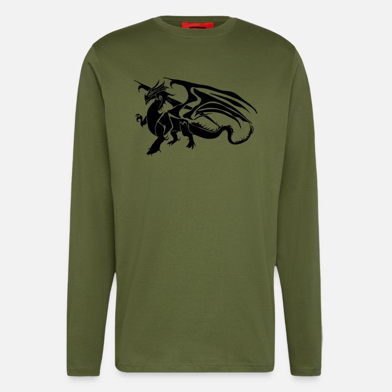Drache am Boden - Langarmshirt - made by SPREAD  - MOSS GREEN