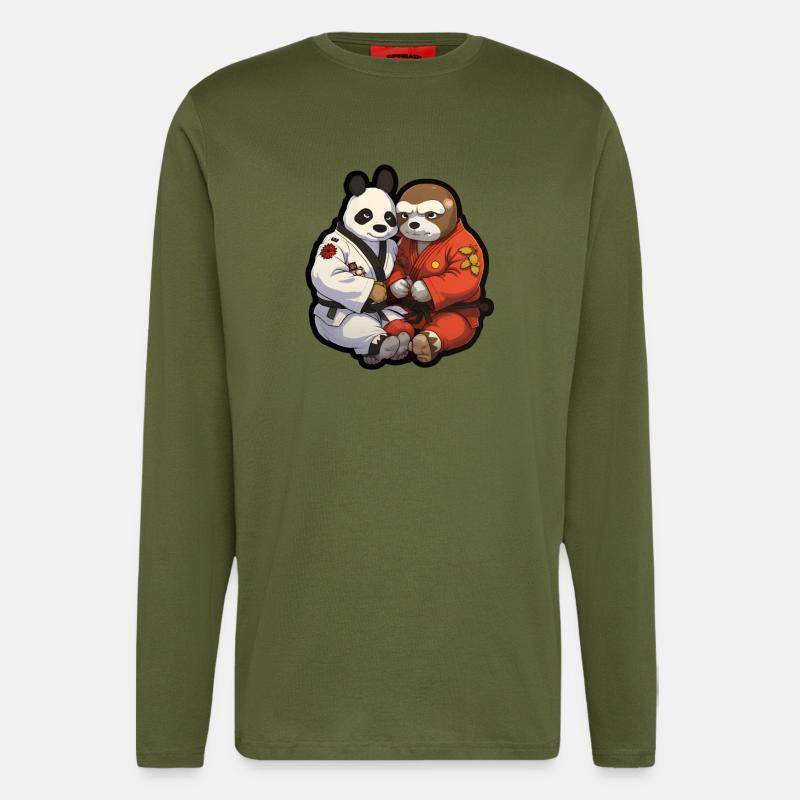 Équipe de Jiu Jitsu - Manches longues bio décontracté fabriqué en UE - MOSS GREEN