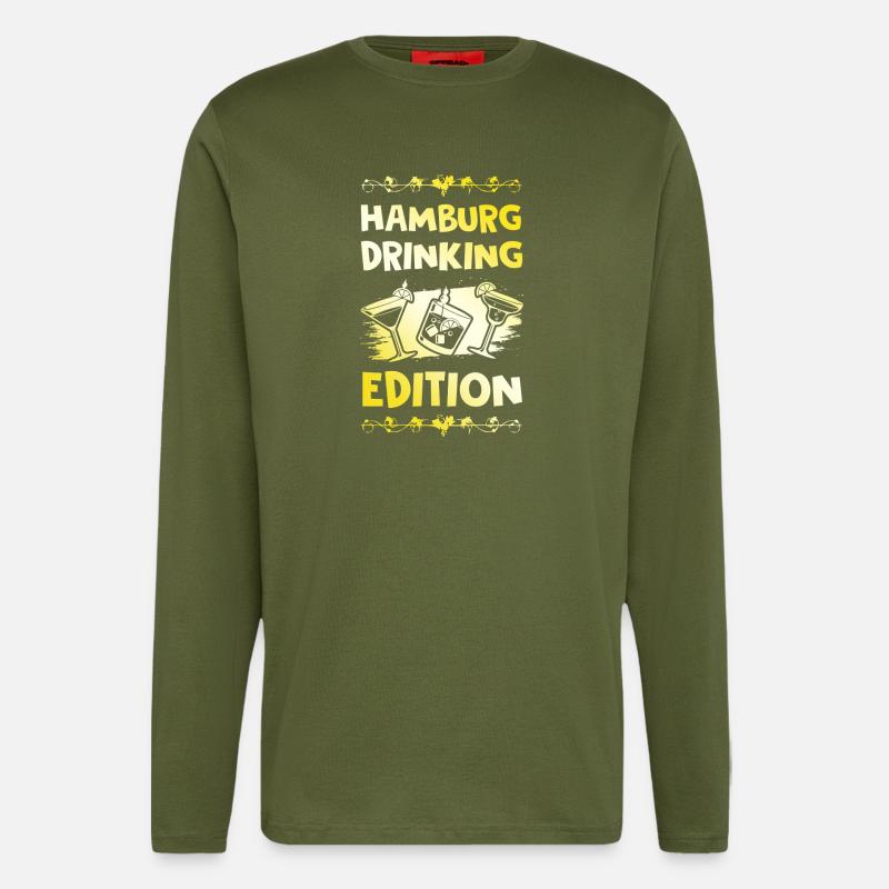 Hamburg Drinking Saying - Longsleeve - made by SPREAD - MOSS GREEN