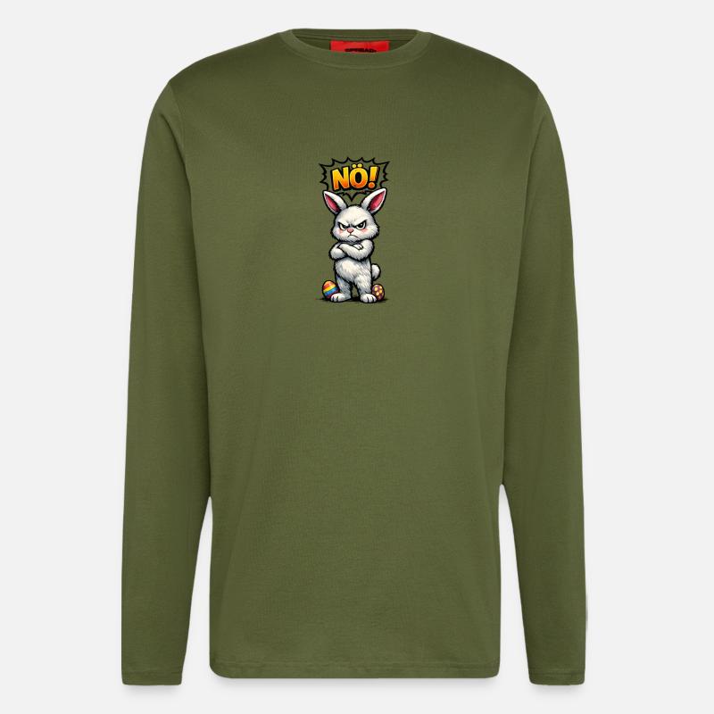 Lower Austrian Bunny Comic Easter Gift - Longsleeve - made by SPREAD - MOSS GREEN