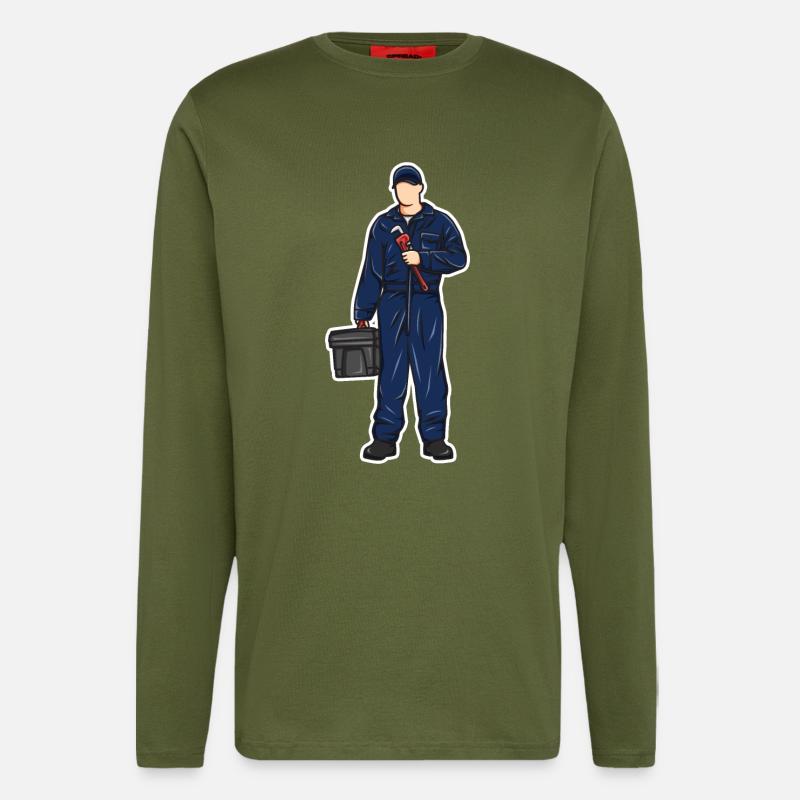 Klempner Junge - Langarmshirt - made by SPREAD  - MOSS GREEN