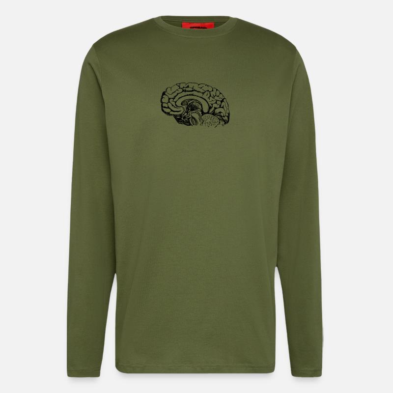 Gehirn Anatomie - Langarmshirt - made by SPREAD  - MOSS GREEN