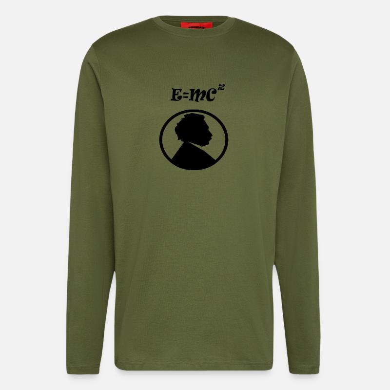 e mc2 - Manches longues bio décontracté fabriqué en UE - MOSS GREEN