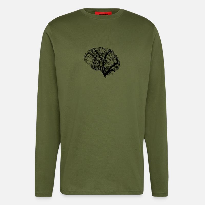 Gehirn Design - Langarmshirt - made by SPREAD  - MOSS GREEN