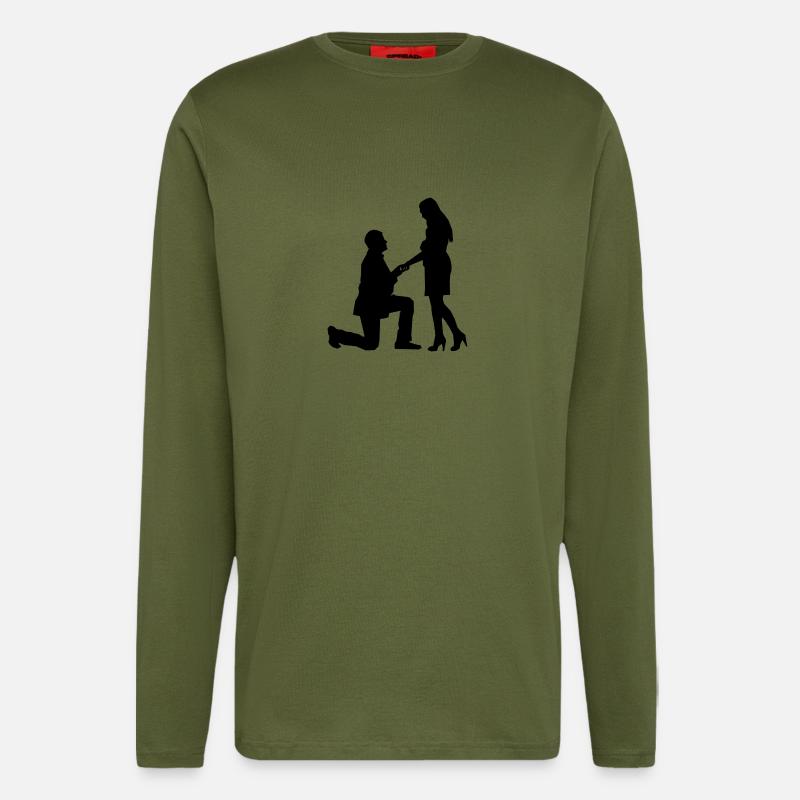 Heiratsantrag - Langarmshirt - made by SPREAD  - MOSS GREEN