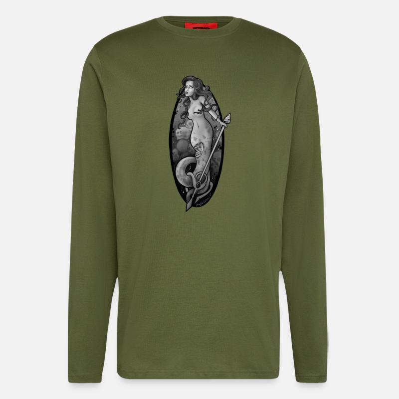 Horror Mermaid - Langarmshirt - made by SPREAD - MOSS GREEN