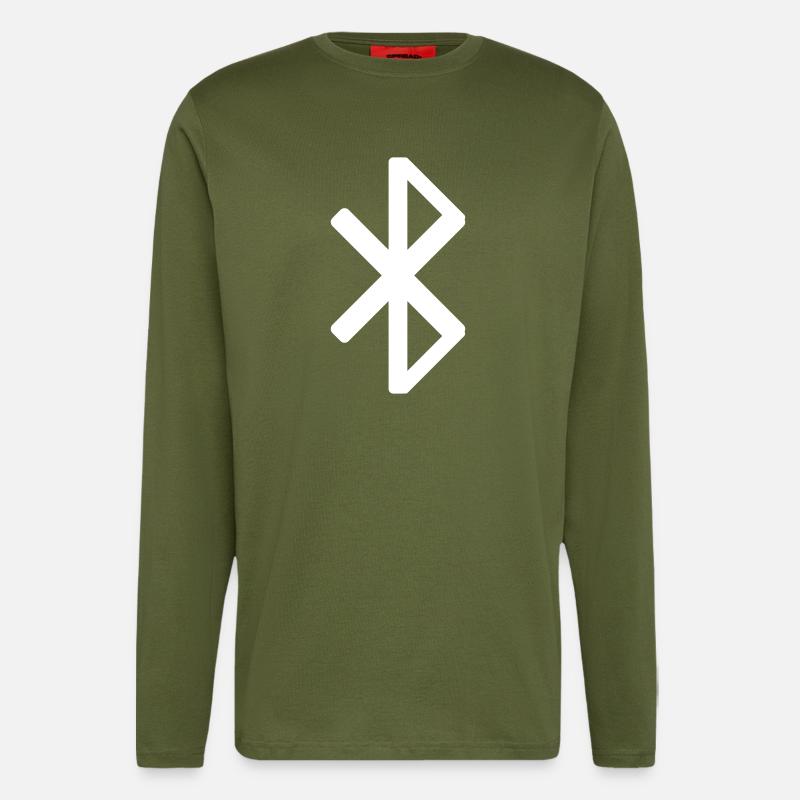 Bluetooth Symbol - Langarmshirt - made by SPREAD  - MOSS GREEN