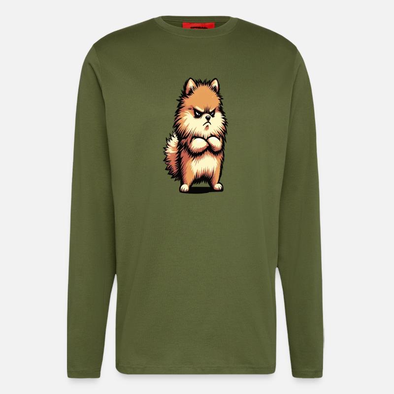 Zwergspitz Zwergspitze Zwerspitzhalter Spitz - Langarmshirt - made by SPREAD  - MOSS GREEN