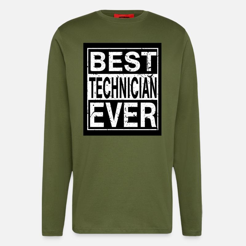 Technicien Meilleur Technicien - Manches longues bio décontracté fabriqué en UE - MOSS GREEN
