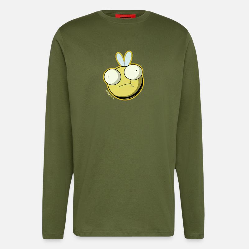 DRUFFER™ Face - Manches longues bio décontracté fabriqué en UE - MOSS GREEN