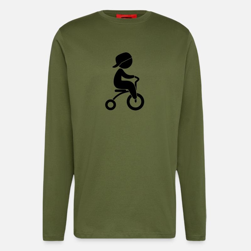 Boy Riding His Tricycle - Longsleeve - made by SPREAD  - MOSS GREEN
