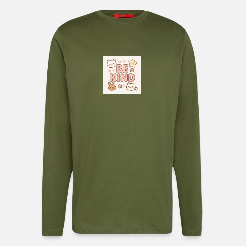 Be kind - Cute design - Langarmshirt - made by SPREAD  - MOSS GREEN