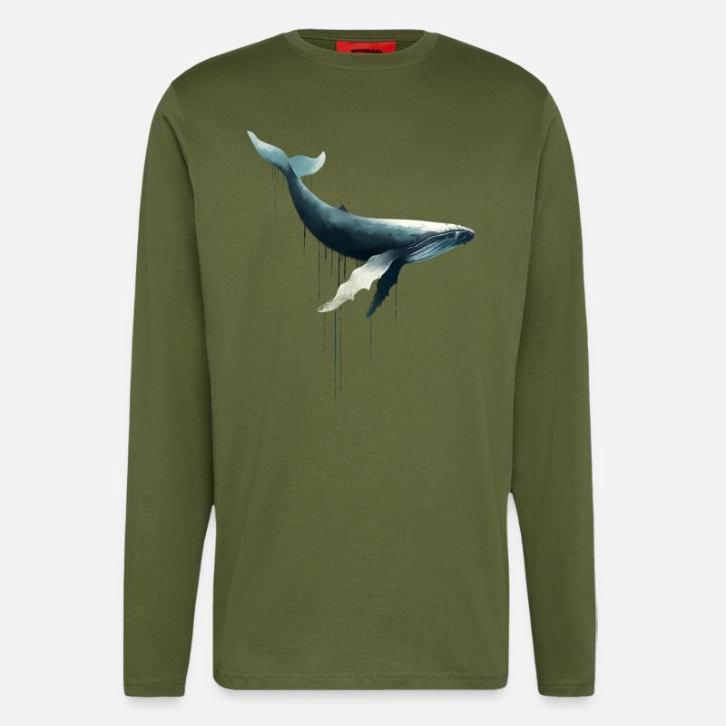 Buckelwal - Langarmshirt - made by SPREAD  - MOSS GREEN