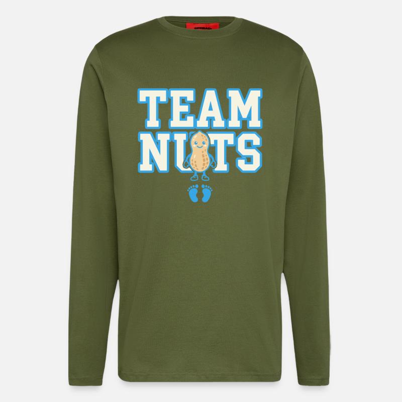 Team Nuts Erdnuss Design - Langarmshirt - made by SPREAD  - MOSS GREEN