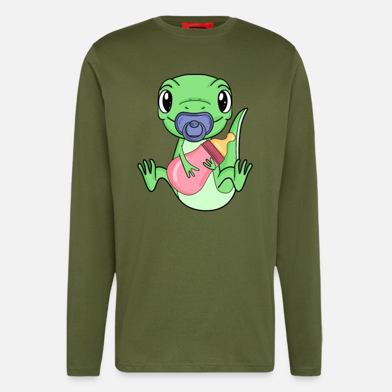 Baby Eidechse - Langarmshirt - made by SPREAD  - MOSS GREEN