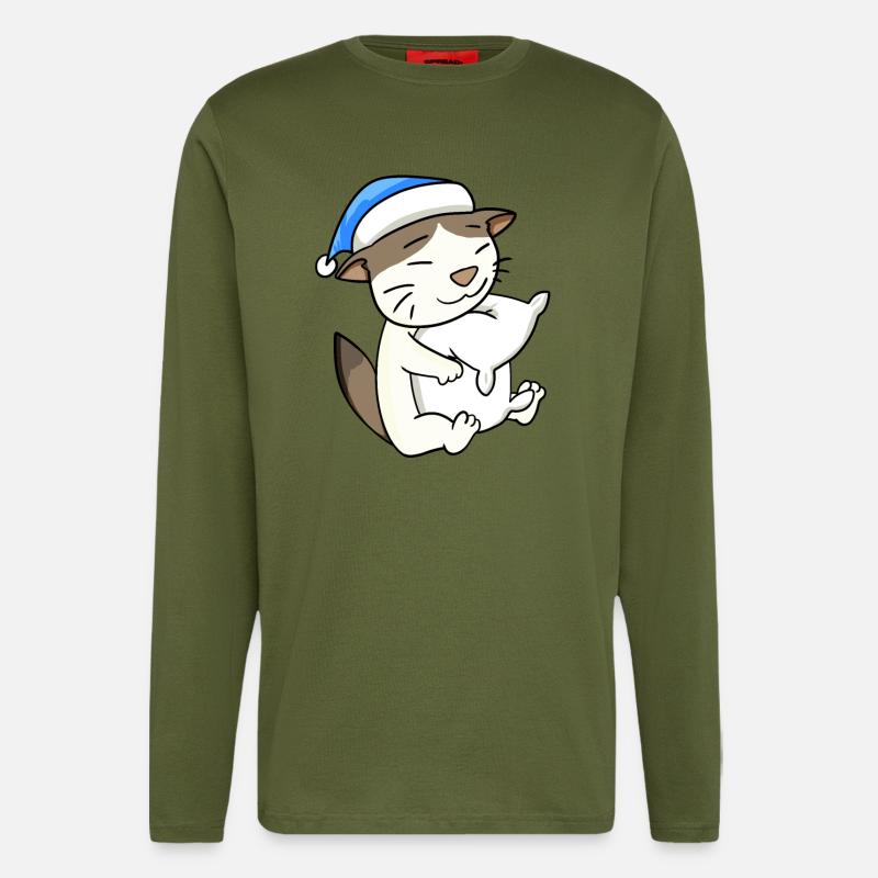 Katze Katzenrasse RagaMuffin - Langarmshirt - made by SPREAD  - MOSS GREEN