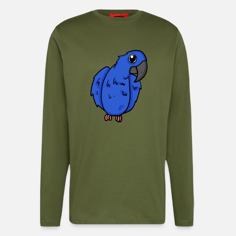 Hyacinth Macaw Parrot Bird - Longsleeve - made by SPREAD  - MOSS GREEN