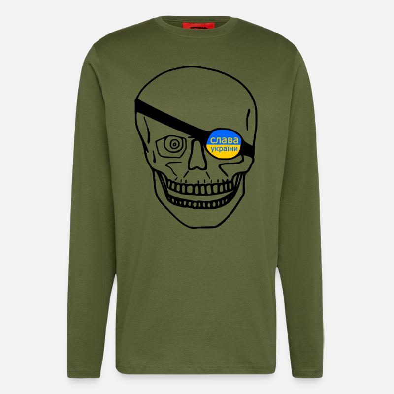 Slava ukraini - Langarmshirt - made by SPREAD  - MOSS GREEN