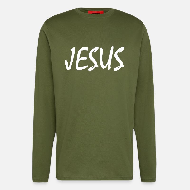 Jesus - Langarmshirt - made by SPREAD  - MOSS GREEN