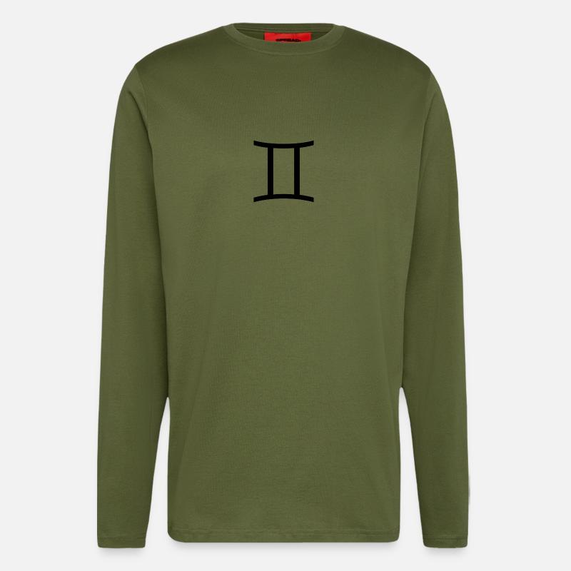 Sternzeichen Zwilling / Zwillinge - Langarmshirt - made by SPREAD  - MOSS GREEN