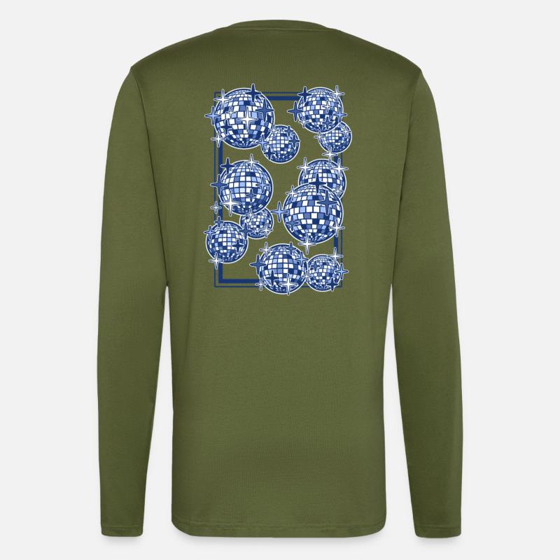 Spiegelkugeln in Blau - Langarmshirt - made by SPREAD - MOSS GREEN