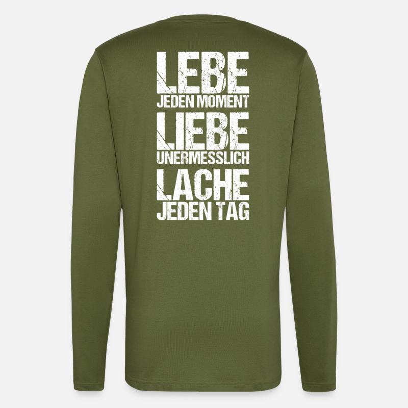 Lebe - Liebe - Lache - Langarmshirt - made by SPREAD  - MOSS GREEN