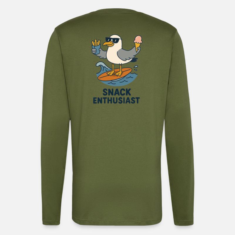 Snack Enthusiast Möwe - Langarmshirt - made by SPREAD - MOSS GREEN