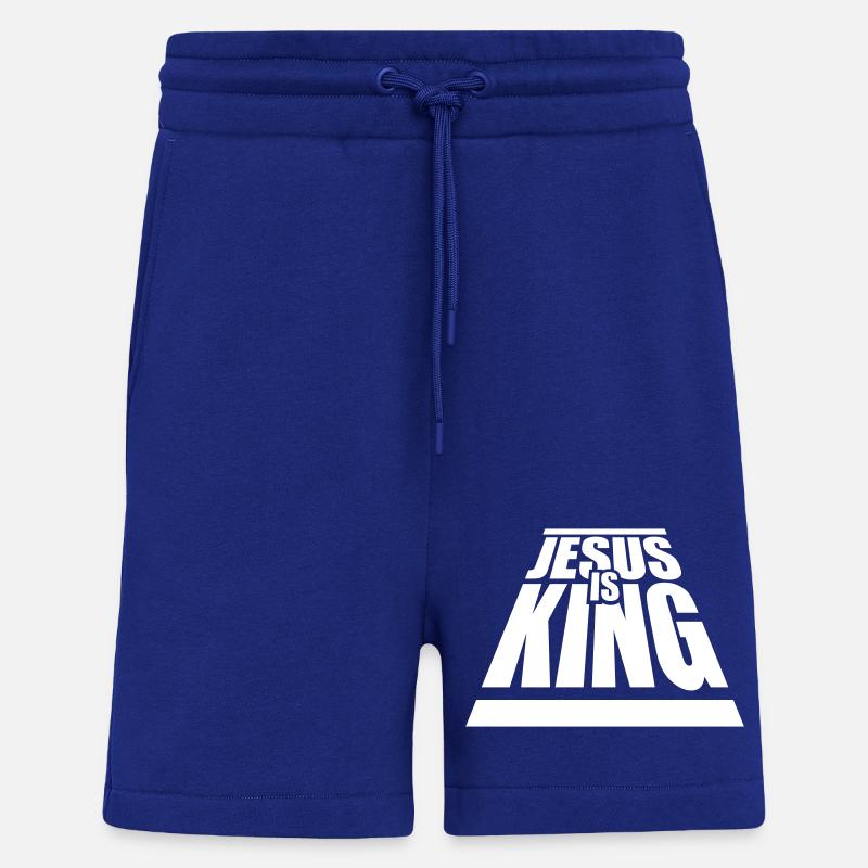 Citation de Jésus est roi - Short bio décontracté fabriqué en UE - Iconic Blue