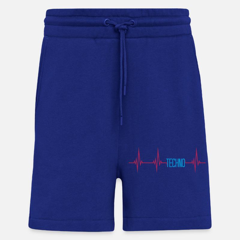 Pulse Heartbeat Techno - Short bio décontracté fabriqué en UE - Iconic Blue