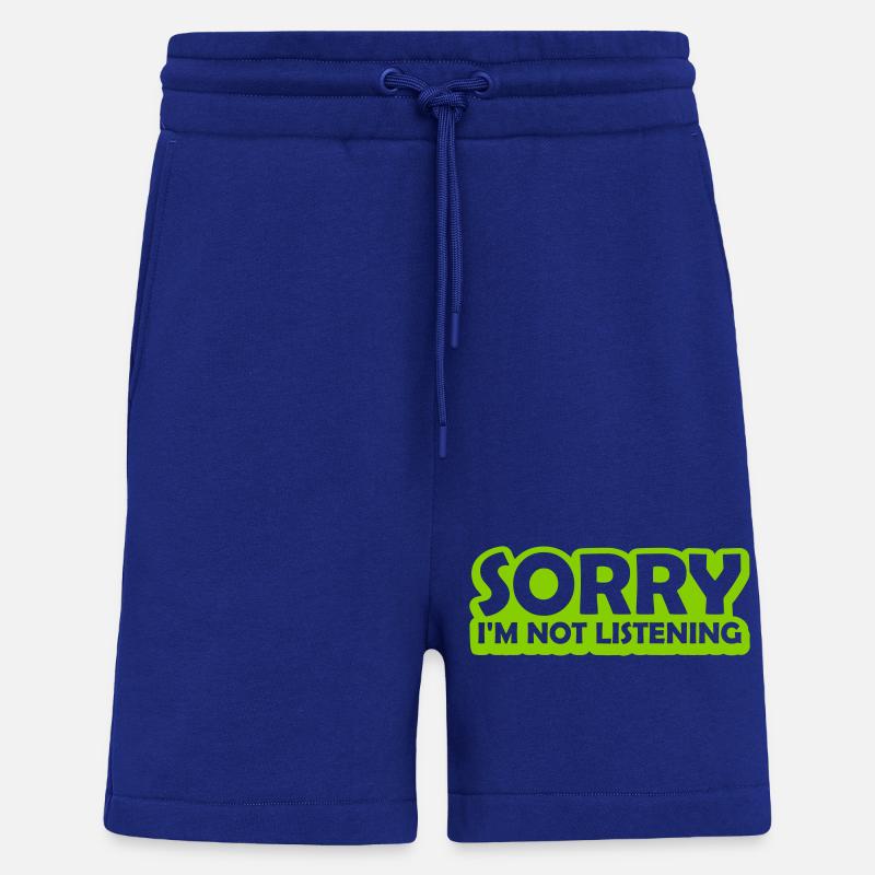 désolé de ne pas écouter - Short bio décontracté fabriqué en UE - Iconic Blue