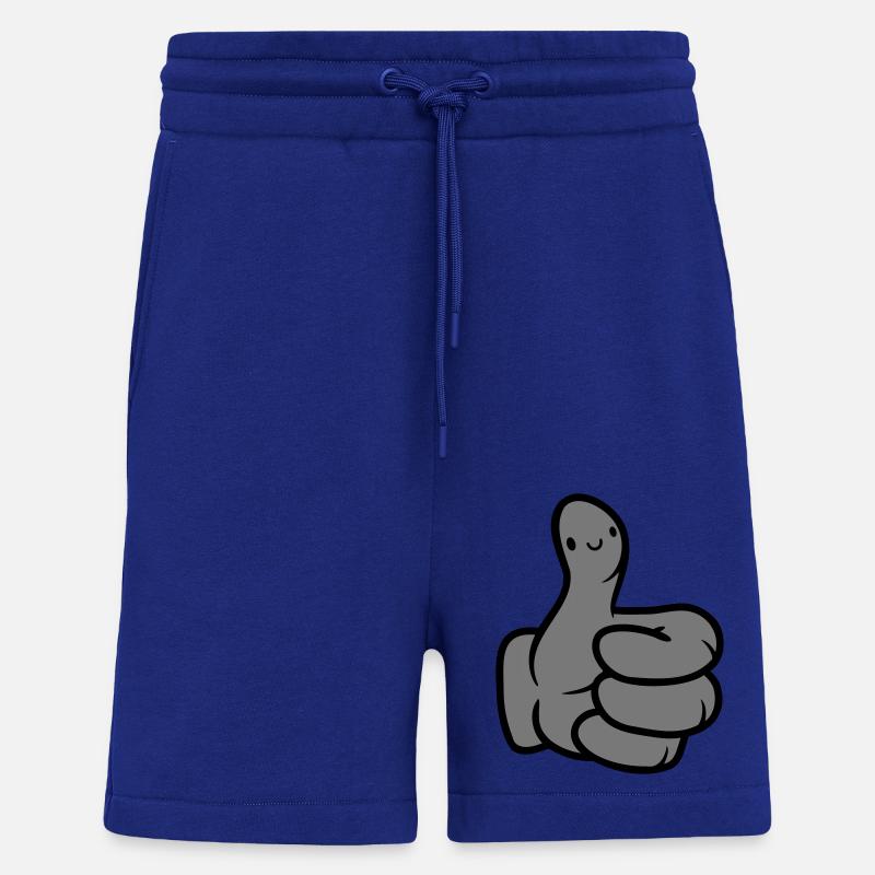 Visage Comic Main Pouce - Short bio décontracté fabriqué en UE - Iconic Blue