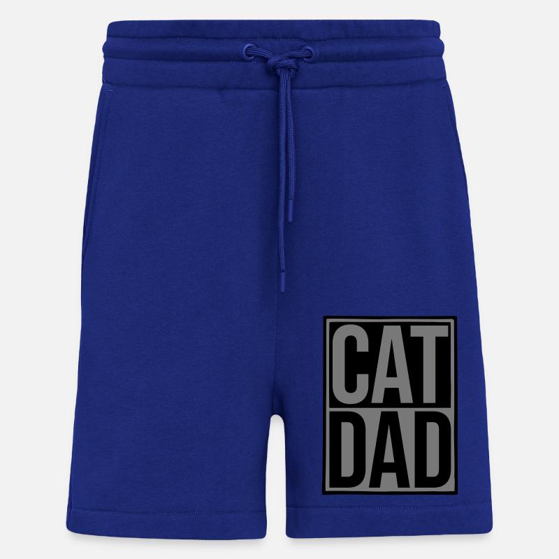Shield Cat Dad Logo - Short bio décontracté fabriqué en UE - Iconic Blue