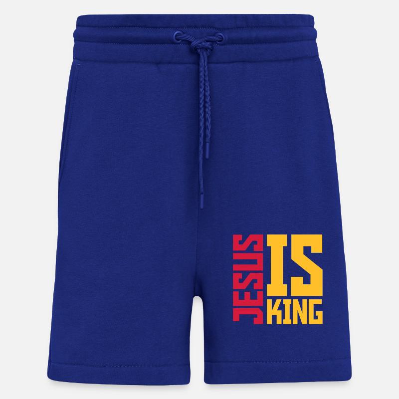 Citation de Jésus est roi - Short bio décontracté fabriqué en UE - Iconic Blue