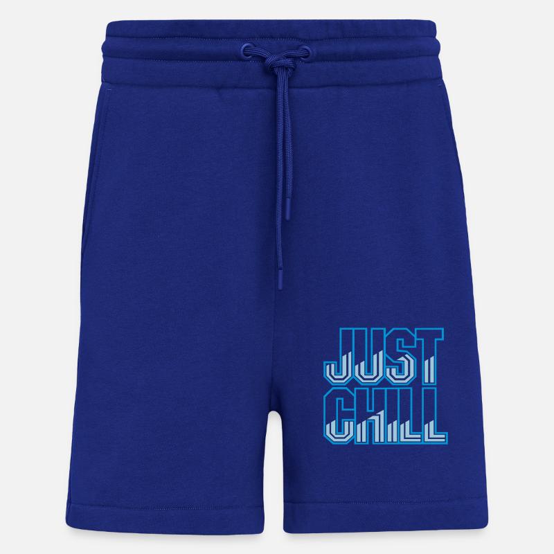 Just Chill Text Logo - Shorts - made by SPREAD - Iconic Blue
