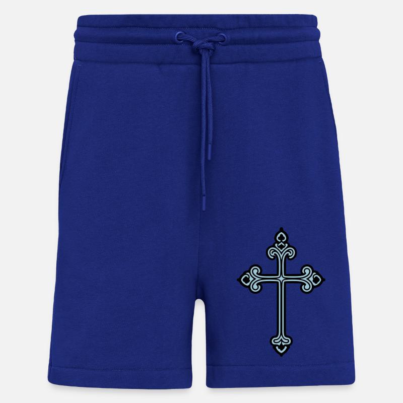 Croix Signe Foi - Short bio décontracté fabriqué en UE - Iconic Blue
