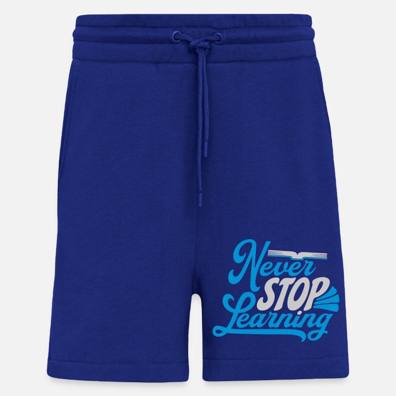 never stop learning Zitat - Shorts - made by SPREAD - Iconic Blue
