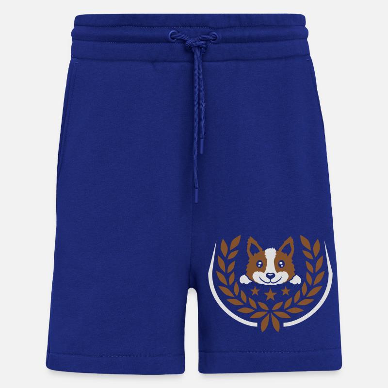 Emblem laurel wreath dog design - Shorts - made by SPREAD - Iconic Blue