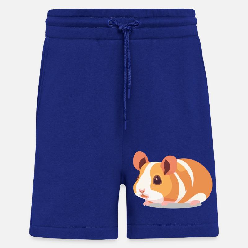 Cochon d’Inde Mignon Marron Blanc - Short bio décontracté fabriqué en UE - Iconic Blue