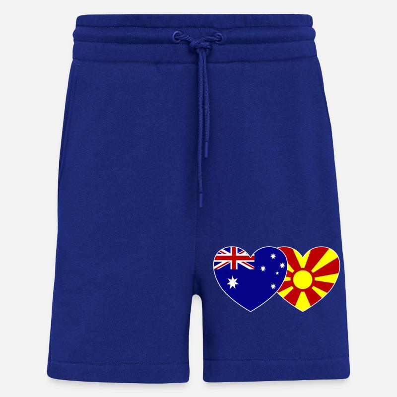 Australia Macedonia Flag Heart - Shorts - made by SPREAD - Iconic Blue