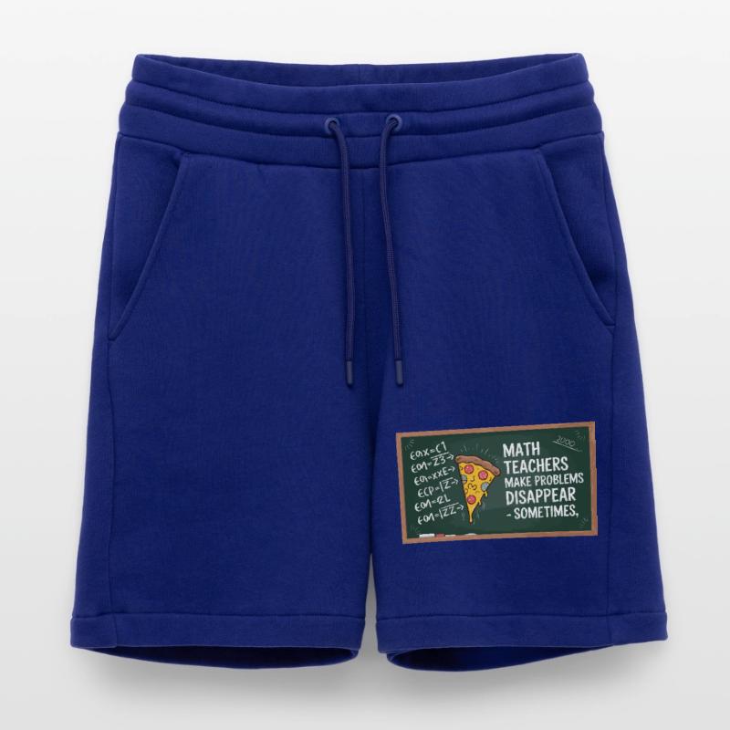 Funny Math Teacher Design Pizza & Problem Solving Shorts - made by SPREAD